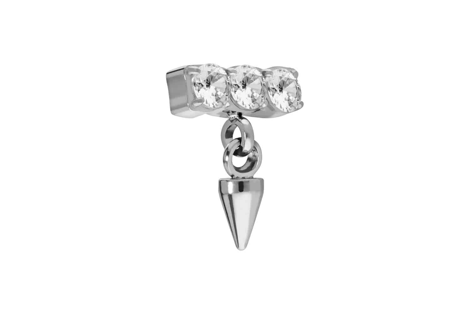 Titan Schraubaufsatz mit Außengewinde KRISTALLBALKEN + SPITZE ++SALE++ von Piercingline